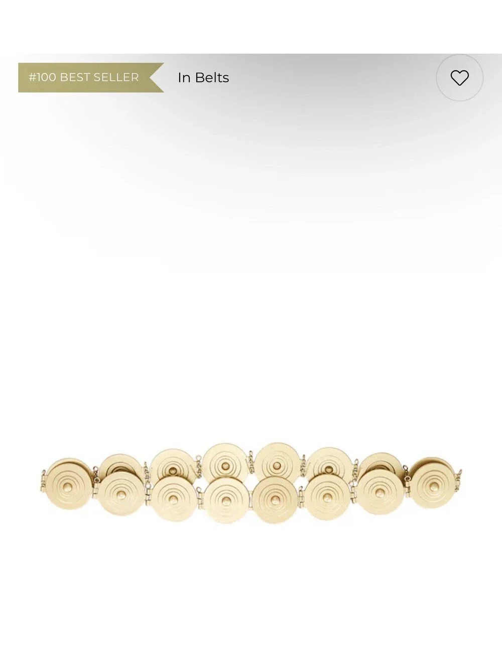 Marbella Belt in Matte Gold Yellow The Label Gold Chain Belt AS/IS MSRP$98